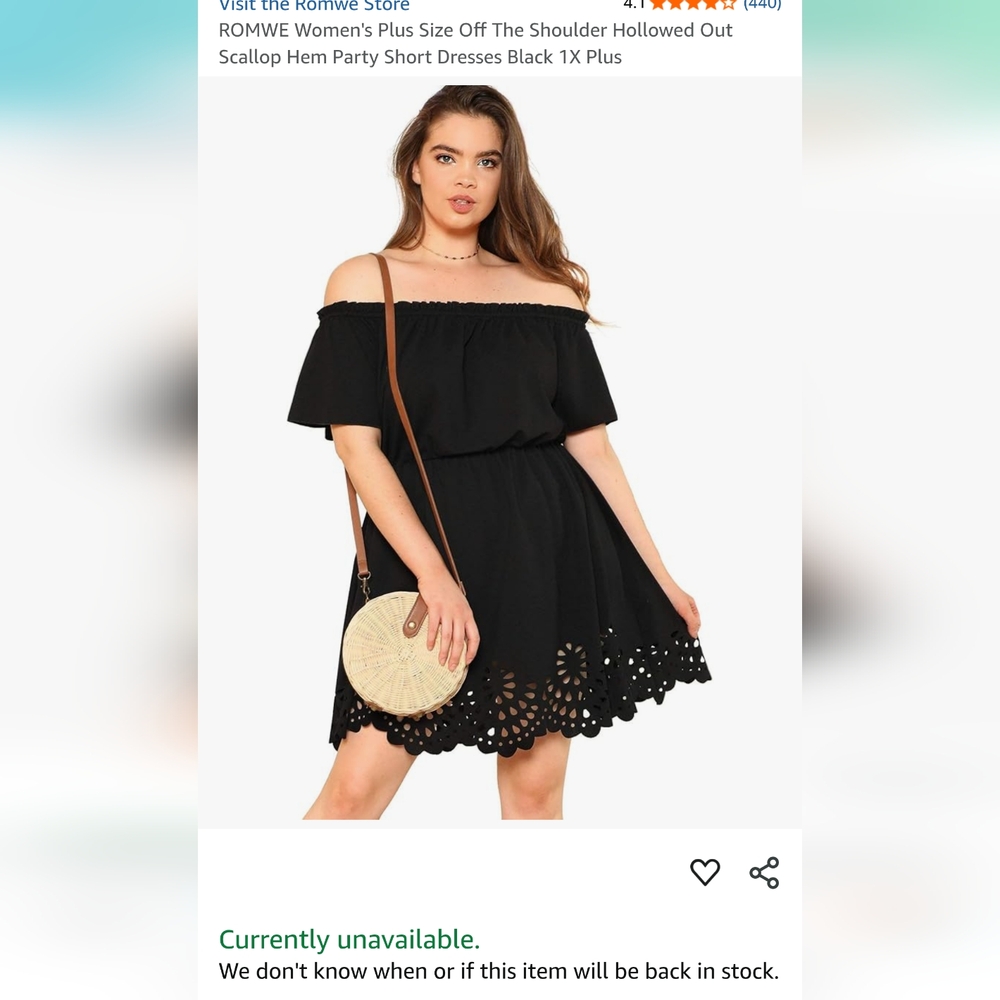 ROMWE Black Off Shoulder Dress